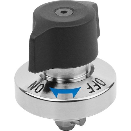 Kipp Rotary Latch, D=8, L=17, Steel Nickel-Plated, Comp:Polyamide Comp:Black K1558.817